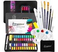 JOTOL Set de Pintura de Acuarela - 48 Colores en Caja de Metal Con 8 Papeles de Acuarela - Para Principiantes y Profesionales