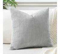 JOTOM 1 funda de cojín de pana decorativa para sofá o salón, 55 x 55 cm, gris y verde