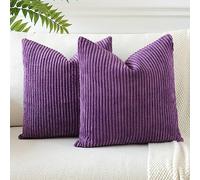 JOTOM 2 Piezas Fundas de Cojín de Pana a Rayas 55x55 cm Boho Funda de Almohada Lumbar Decorativo para Hogar Sofá Cama Dormitorio