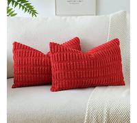 JOTOM 2 Piezas Juego de 2 Fundas de Cojín de Pana a Rayas 30x50 cm Boho Funda de Almohada Lumbar Decorativo para Hogar Sofá Cama Dormitorio