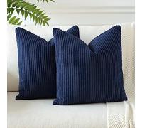 JOTOM 2 Piezas Pana Fundas de Cojín 45x45 cm Funda de Almohada Cuadrada de Sofá Silla Cama Decoración para Sala de Estar Dormitorio