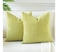 JOTOM 2 Piezas Pana Fundas de Cojín 45x45 cm Funda de Almohada Cuadrada de Sofá Silla Cama Decoración para Sala de Estar Dormitorio