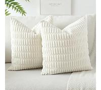 JOTOM 2 Piezas Pana Fundas de Cojín 55x55 cm Funda de Almohada Cuadrada de Sofá Silla Cama Decoración para Sala de Estar Dormitorio