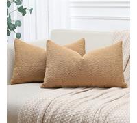 JOTOM Fundas de Cojín 40x60 cm Textura Boucle Tabaco Almohada Decorativa Funda de Cojín Lumbar 16x24 Pulgadas Decoración del Hogar para Sofá Sala de Estar Cama Juego de 2