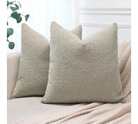 JOTOM Fundas de Cojín 55x55 cm Textura Boucle Avena Almohada Decorativa Funda de Cojín Lumbar 22x22 Pulgadas Decoración del Hogar para Sofá Sala de Estar Cama Juego de 2