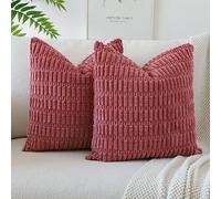 JOTOM Fundas de Cojín de Pana a Rayas Boho 50x50 cm Funda de Almohada Lumbar Decoración del Hogar Cojín para Sofá Cama Dormitorio Juego de 2