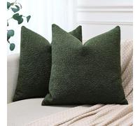 JOTOM Juego de 2 Fundas de Cojín 45x45 cm Verde Boucle Texturizado Fundas de Cojín Decorativas 18x18 Pulgadas Lumbar para Sofá Salón Cama
