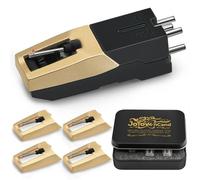 JoTownCand Juego de 5 agujas para tocadiscos y cartucho giratorio, lápiz capacitivo de repuesto para Crosley Victrola ION, punta de diamante elíptica con cartucho magnético móvil, sonido de alta