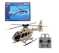 JOTPOR Helicóptero C123 EC135 RC - 2.4G 6CH simulación de un solo rotor sin barra de vuelo, escala 1/36 giroscópico control remoto modelo de avión militar para adultos (versión RTF/oro champán)