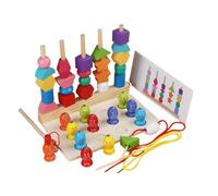 Jouet de séquençage de perles - Ensemble de perles de laçage pour, jouet éducatif Avec Formes empilables | perles colorées assorties, jouet de développement sensoriel, activité créative et AMU