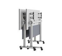 JOUFNING Escritorio Plegable, Mesa De Reuniones Modular Rectangular para Oficina De 2 A 12 Personas, Mesas De Capacitación Móviles Abatibles, para Seminarios, Aulas Y Oficinas(2PCS)