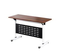 JOUFNING Escritorio Plegable, Mesa Modular Marrón para Reuniones Y Seminarios, Mesas De Capacitación Plegables con Tapa Abatible, Escritorio Rectangular Largo para 2-4 Personas(47in*20in)
