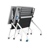 JOUFNING Escritorio Plegable - Mesa Rectangular para Reuniones Y Seminarios De 6 A 12 Personas, Mesas De Capacitación Móviles Abatibles para Aulas De Oficina(2PCS,47.2in)