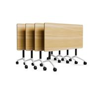 JOUFNING Escritorio Plegable - Moderna Mesa De Reuniones Móvil Grande, Mesas De Conferencias con Ruedas Y Tapa Abatible, Mesas De Seminario con Ruedas, para Oficinas Y Aulas(4pcs,140 * 60 * 75cm)