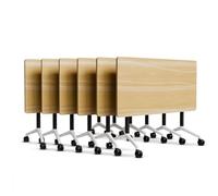 JOUFNING Escritorio Plegable - Moderna Mesa De Reuniones Móvil Grande, Mesas De Conferencias con Ruedas Y Tapa Abatible, Mesas De Seminario con Ruedas, para Oficinas Y Aulas(6pcs,160 * 60 * 75cm)