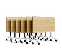 JOUFNING Escritorio Plegable - Moderna Mesa De Reuniones Móvil Grande, Mesas De Conferencias con Ruedas Y Tapa Abatible, Mesas De Seminario con Ruedas, para Oficinas Y Aulas(6pcs,160 * 60 * 75cm)