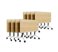 JOUFNING Escritorio Plegable - Moderna Mesa De Reuniones Móvil Grande, Mesas De Conferencias con Ruedas Y Tapa Abatible, Mesas De Seminario con Ruedas, para Oficinas Y Aulas(8pcs,140 * 60 * 75cm)