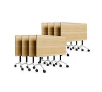JOUFNING Escritorio Plegable - Moderna Mesa De Reuniones Móvil Grande, Mesas De Conferencias con Ruedas Y Tapa Abatible, Mesas De Seminario con Ruedas, para Oficinas Y Aulas(8pcs,120 * 60 * 75cm)