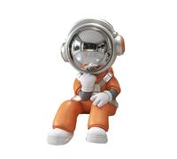 JOUFNING Figura Decorativa De Escritorio - Estatua Artística, Escultura Abstracta Astronauta, Mini Adorno Para El Hogar, Ideal Para La Estantería Del Salón O Entrada(Orange)