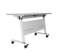 JOUFNING Mesas De Capacitación Móviles Plegables con Tapa Abatible, Escritorio De Reunión Móvil con Partición De Privacidad, Capacitación Informática con Ruedas Silenciosas(120 * 60 * 74CM)