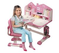 Joukares - Conjunto de escritorio y silla funcional para niños, regulable en altura con cajón de almacenamiento, para dormitorio, color rosa