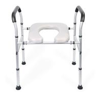 joukares Healthcare - Asiento de inodoro elevado con asas, hasta 300 libras, ancho y altura ajustable, para personas mayores, discapacitados, embarazadas, recuperación de cirugía de cadera, color