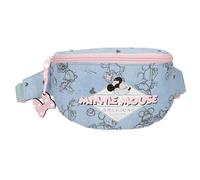 Joumma Bags Disney Minnie American Darling Estuches, bandoleras, Azul y Rosa, organizar y Llevar recogidos los lápices y bolígrafos, Varios Compartimentos.