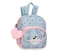 Joumma Bags Disney Minnie American Darling Mochila Infantil, Azul y Rosa, Fabricada en Poliéster, Tirantes Ajustables para llevarla cómodamente, Varios Compartimentos, con Llavero pompón Rosa
