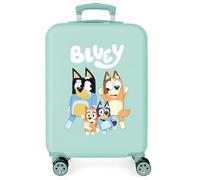 Joumma Bluey Family Maleta de Cabina Azul 38x55x20 cm Rígida ABS Cierre de combinación Lateral 34L 2,6kg 4 Ruedas Dobles Equipaje de Mano