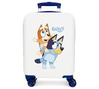 Joumma Bluey Happy Bluey Maleta de Cabina Blanco 33x50x20 cm Rígida ABS Cierre de combinación Lateral 28L 2,2kg 4 Ruedas Dobles Equipaje de Mano
