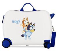 Joumma Bluey Happy Bluey Maleta Infantil Blanco 50x38x20 cm Rígida ABS Cierre de combinación Lateral 34L 2,1kg 4 Ruedas Equipaje de Mano
