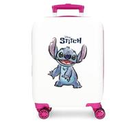 Joumma Disney Adorable Stitch Maleta de Cabina Blanco 33x50x20 cms Rígido 2 kgs Cierre de combinación Lateral ABS 2 kgs 33L Equipaje de Mano