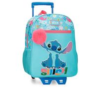 Joumma Disney Aloha Stitch Mochila Escolar con Carro Azul 27x33x11 cms Poliéster