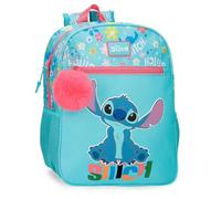 Joumma Disney Aloha Stitch Mochila escolar mochila infantil fabricada en Poliéster, Tirantes anchos y ajustables que se adaptan, bolsillo frontal.