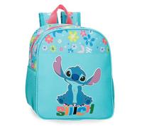 Joumma Disney Aloha Stitch Mochila escolar mochila infantil fabricada en Poliéster, Tirantes anchos y ajustables que se adaptan, bolsillo frontal.