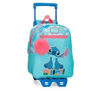 Joumma Disney Aloha Stitch Mochila escolar mochila infantil fabricada en Poliéster, Tirantes anchos y ajustables que se adaptan, bolsillo frontal.