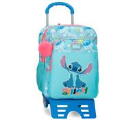 Joumma Disney Aloha Stitch Mochila para portátil 13,3" Doble Compartimento Adaptable a Carro Azul 30x40x13 cms Poliéster