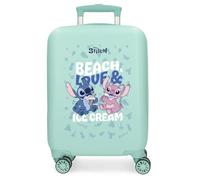 Joumma Disney Beach & Love Maleta de Cabina Turquesa Azul 33x50x20 cm Rígida ABS Cierre de combinación Lateral 28L 2,2kg 4 Ruedas Dobles Equipaje de Mano