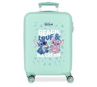 Joumma Disney Beach & Love Maleta de Cabina Turquesa Azul 38x55x20 cm Rígida ABS Cierre de combinación Lateral 34L 2,6kg 4 Ruedas Dobles Equipaje de Mano