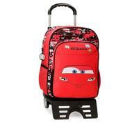 Joumma Disney Cars Mcqueen Red Mochila Escolar con Carro Rojo 30x40x13 cm Poliéster 15,6L