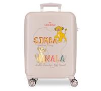 Joumma Disney Lion King Sun & Sabana Maleta de Cabina Beige 38x55x20 cm Rígida ABS Cierre de combinación Lateral 34L 2,6kg 4 Ruedas Dobles Equipaje de Mano