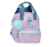 Joumma disney lovely stitch mochila escolar adaptable a carro morado 2