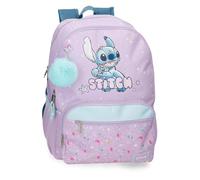 Joumma Disney Lovely Stitch Mochila para portátil 13,3" Doble Compartimento Adaptable a Carro Morado 32x44x17 cms Poliéster 24,68L