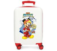 Joumma Disney Mickey & Minnie Joy Maleta de Cabina Blanco 33x50x20 cms Rígida ABS Cierre de combinación Lateral 28,4L 2 kgs 4 Ruedas Dobles Equipaje Mano