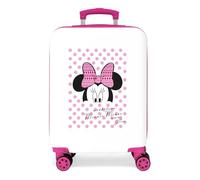 Joumma Disney Mickey & Minnie Luggage Maleta de Cabina Blanco 38x55x20 cm Rígida ABS Cierre de combinación Lateral 34L 2,6kg 4 Ruedas Dobles Equipaje de Mano