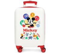 Joumma Disney Mickey Peek a Boo Maleta de Cabina Blanco 33x50x20 cms Rígida ABS Cierre de combinación Lateral 28,4L 2 kgs 4 Ruedas Dobles Equipaje Mano
