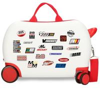 Joumma Disney Mickey Racing Maleta Infantil Blanco 45x31x20 cm Rígida ABS 24,6L 1,76kg 2 Ruedas Dobles Equipaje de Mano