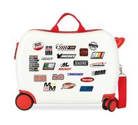 Joumma Disney Mickey Racing Maleta Infantil Blanco 50x38x20 cm Rígida ABS Cierre de combinación Lateral 34L 2,1kg 2 Ruedas Dobles Equipaje de Mano