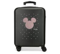 Joumma Disney Mickey Studs Maleta de Cabina Negro 38x55x20 cms Rígida ABS Cierre de combinación Lateral 35L 2 kgs 4 Ruedas Dobles Equipaje Mano