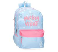 Disney Joumma Mickey Vibes Mochila Doble Compartimento Adaptable a Carro Portátil 15,6 Pulgadas Azul 31x44x15 cms Poliéster 24,68L